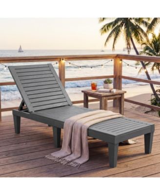 Patiojoy 2 PCS Lounge Chair Chaise Recliner Weather Resistant Adjustable Outdoor