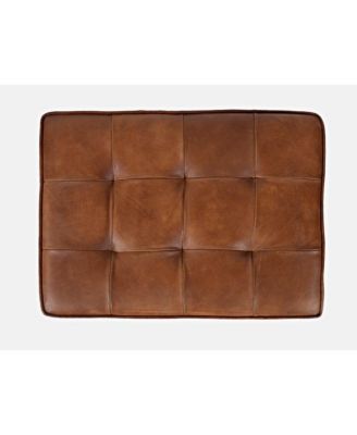 Global Archive Distressed Genuine Leather Ottoman Stool