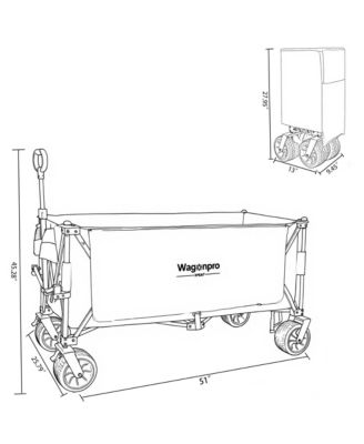Heavy-Duty Collapsible Wagon - All-Terrain Utility Car, Ultra-Stable Frame, 1:6 Fold Ratio, 480lbs Capacity for Outdoor Activities, Shopping