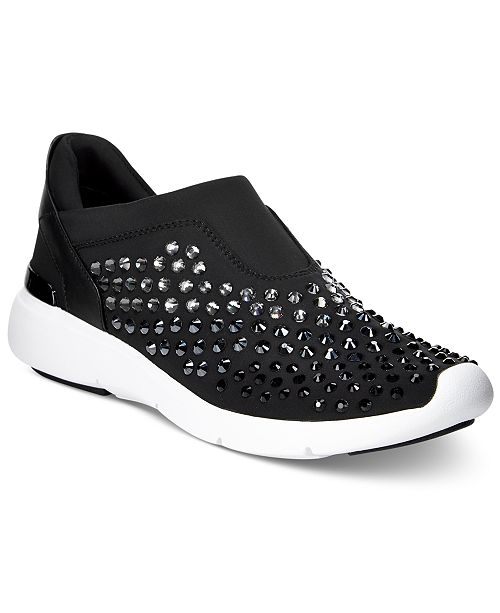 Michael Kors Ace Trainer Embellished Slip-On Sneakers & Reviews - Shoes - Macy&#39;s