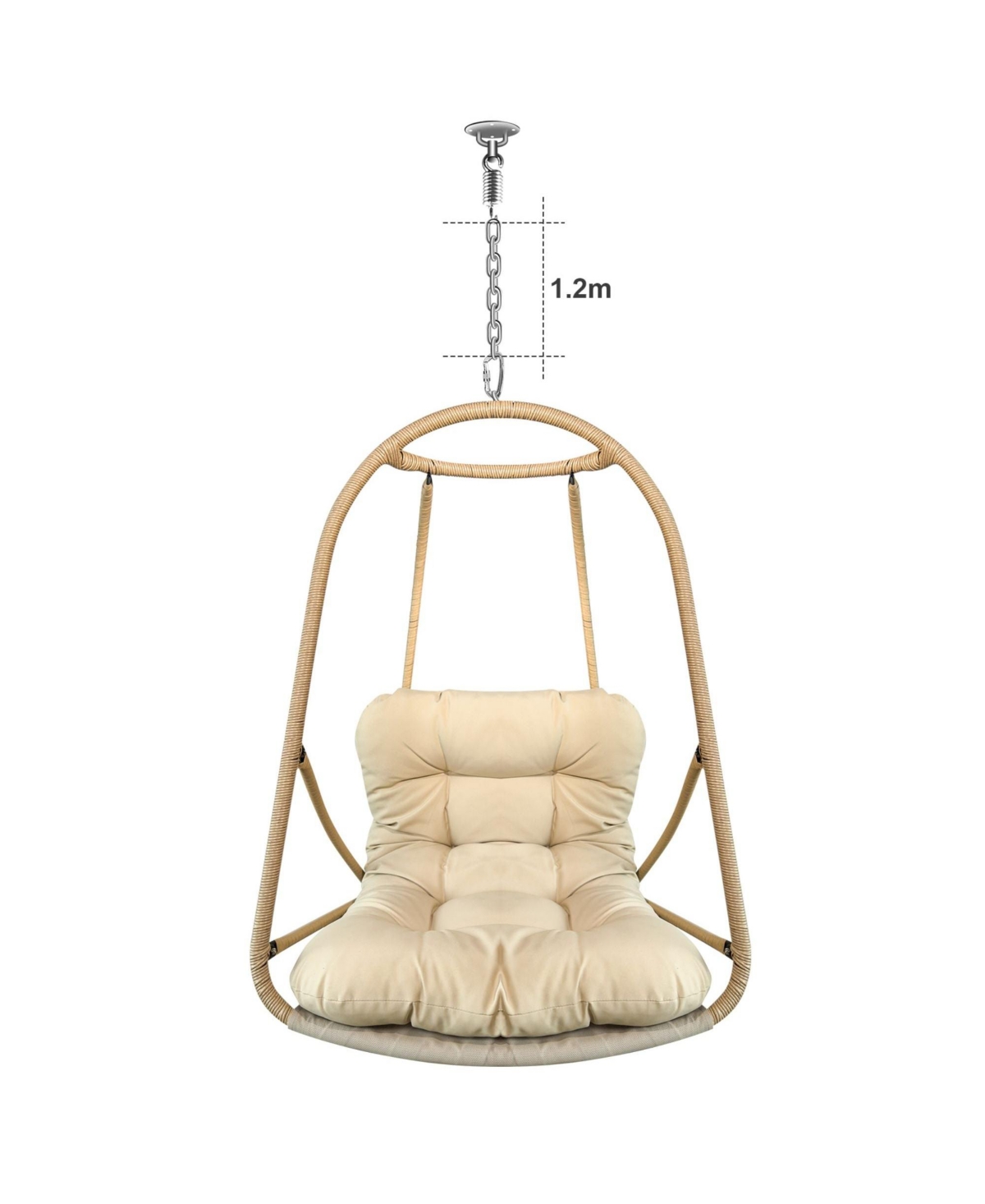 Clihome Wicker Rattan Swing Egg Chair without Stand