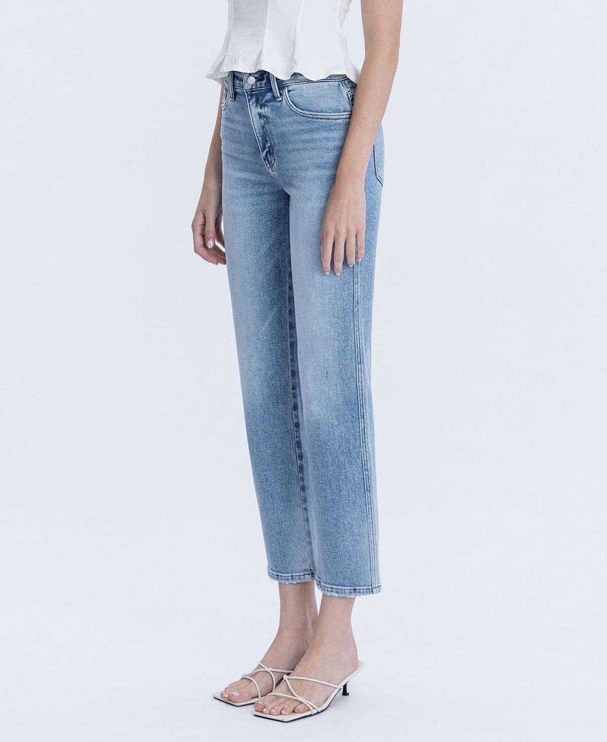 Flying Monkey Women's High Rise Ankle Straight Jeans view 3 — MAYCSS fashion products