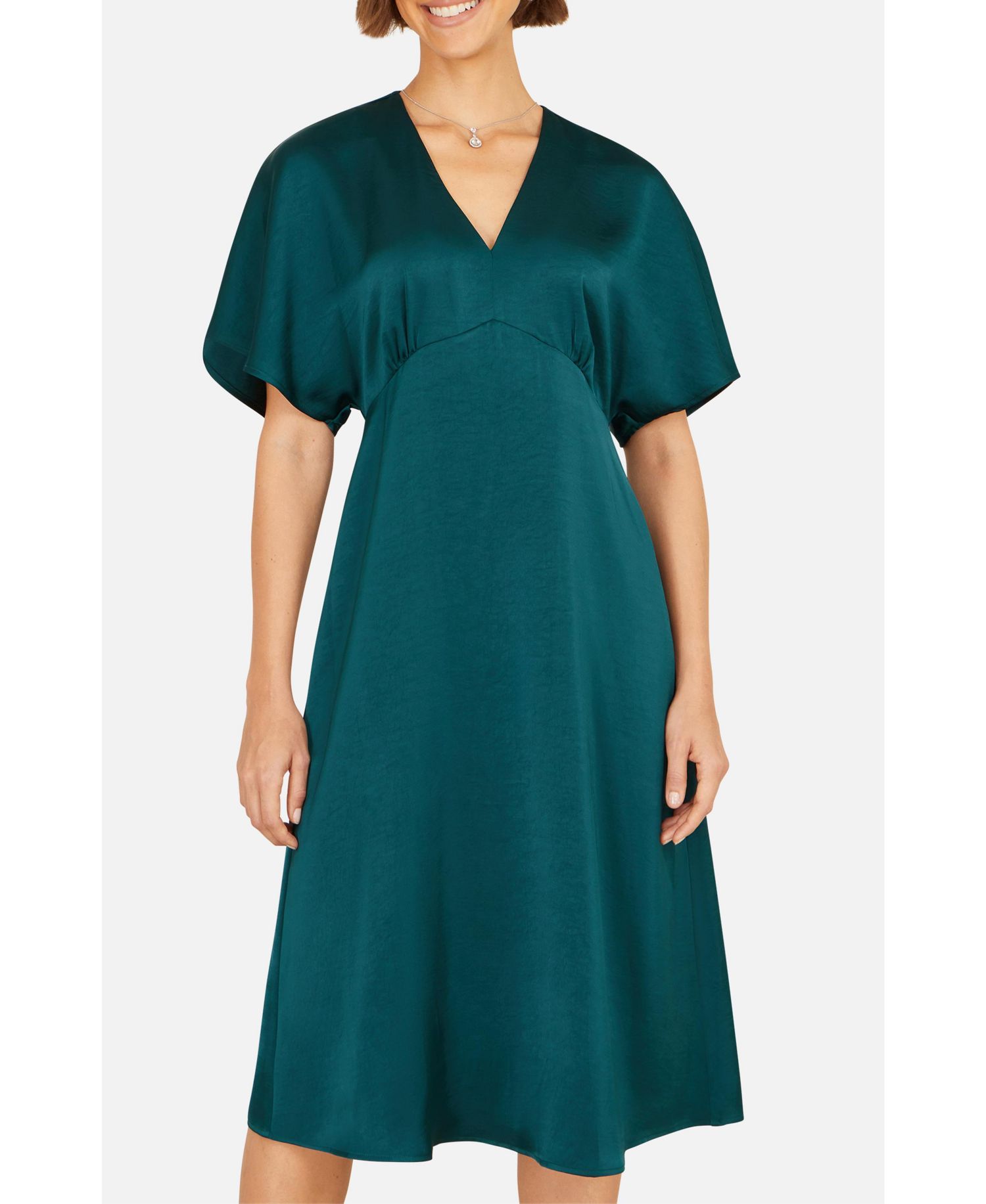 Women's Satin Midi Kimono Dress