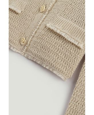 Women's Textured Boucle Button Cardigan