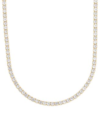 Created White Sapphire (17-1/5 ct. t.w.) Necklace in 14k Yellow Gold Plated Sterling Silver