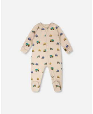 Baby Boys Cotton One-Piece Pyjama Truck Print