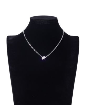 Cubic Zirconia Elephant Pendant Necklace
