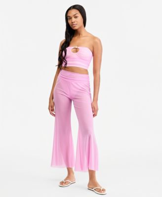 Women's Gold-Tone Bead Keyhole Tube Underwire Bikini Top