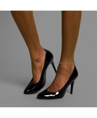 925 Sterling Silver 10 Inch Rhodolite Garnet Beaded Draped Anklet