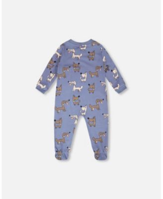 Baby Boys Cotton One-Piece Pyjama Dog Print