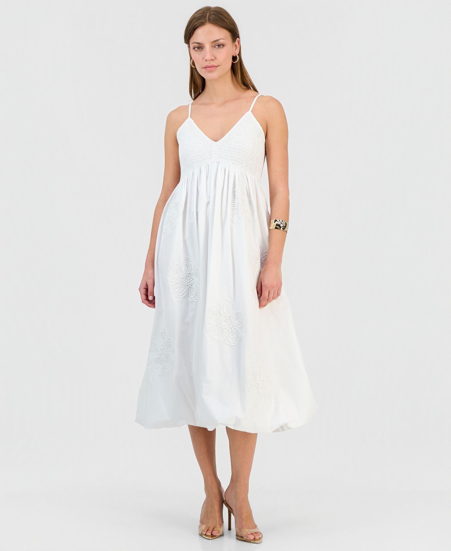 Petite Smocked-Bodice Bubble Dress
