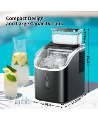 34-lb Cube Ice Countertop Portable Ice Maker in Black with Self Cleaning