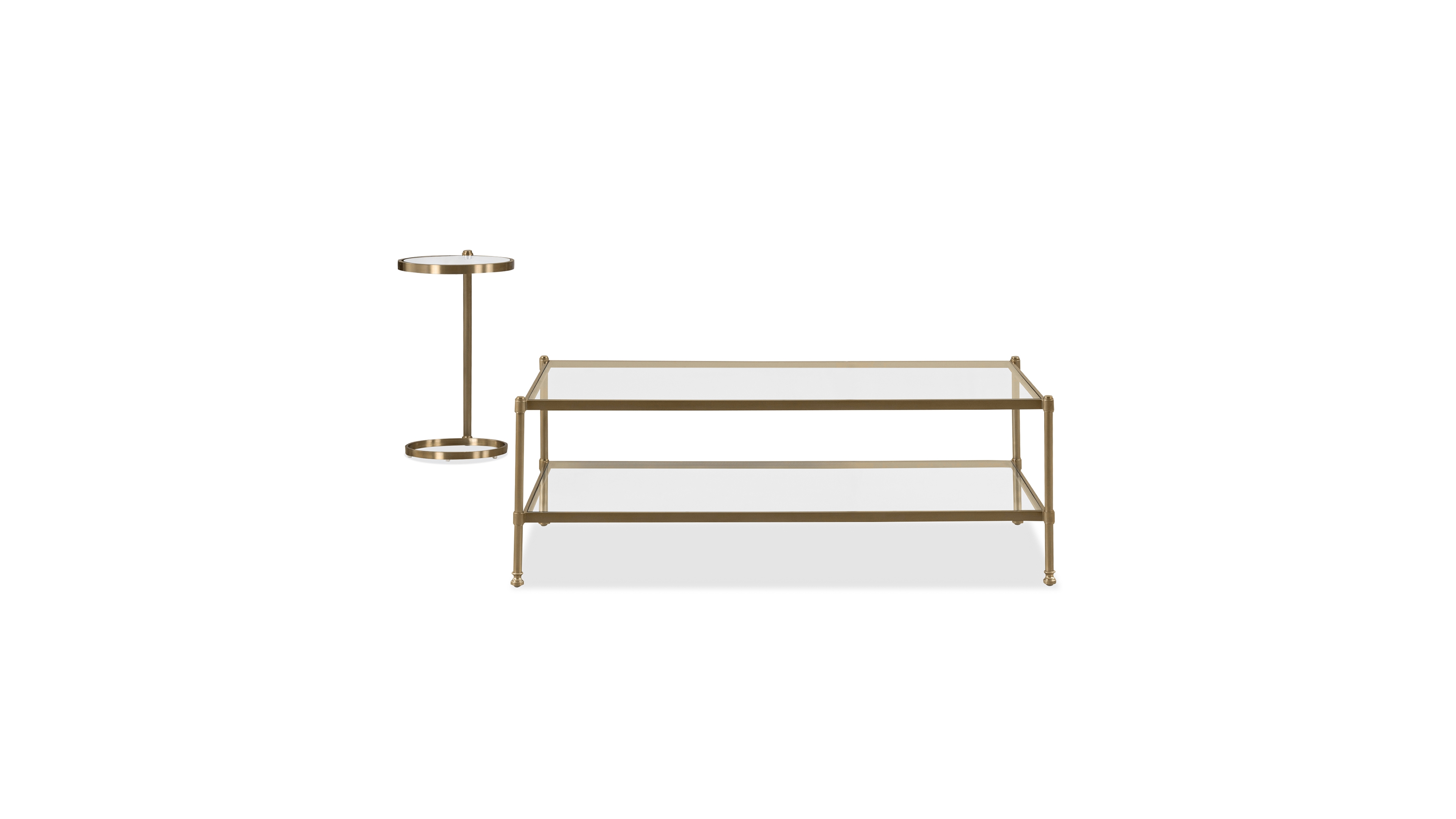 Isla 2-Pc. Glass Rectangle Coffee Table and Chairside Table Set