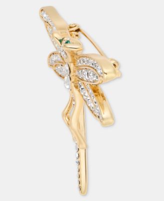 Gold-Tone Boxed Crystal Dragonfly Pin