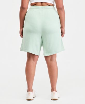 Plus Size Cotton-Blend Pull-On Bermuda Shorts