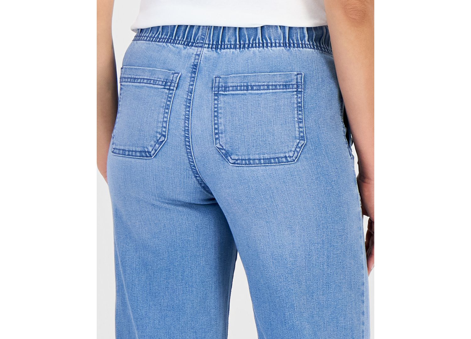 Petite High Rise Cropped Wide Leg Jeans