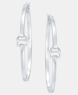 Equestrian 40mm Hoop Earrings in Sterling Silver