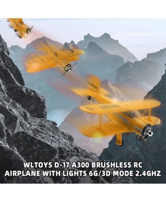 RC Plane - 2.4Ghz Brushless Motor, 6G/3D Modes, LED Lights for Kids & Beginners