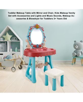 Musical Light-Up Vanity Gift Set with 29-Piece Pretend Play Makeup Toy for Girls