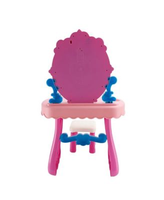 Toddler Vanity Set, Light-Up Mirror with Music, Stool & 29 Pretend Play Accessories