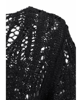 Women's Scoop Neck Open Knit Pullover Sweater