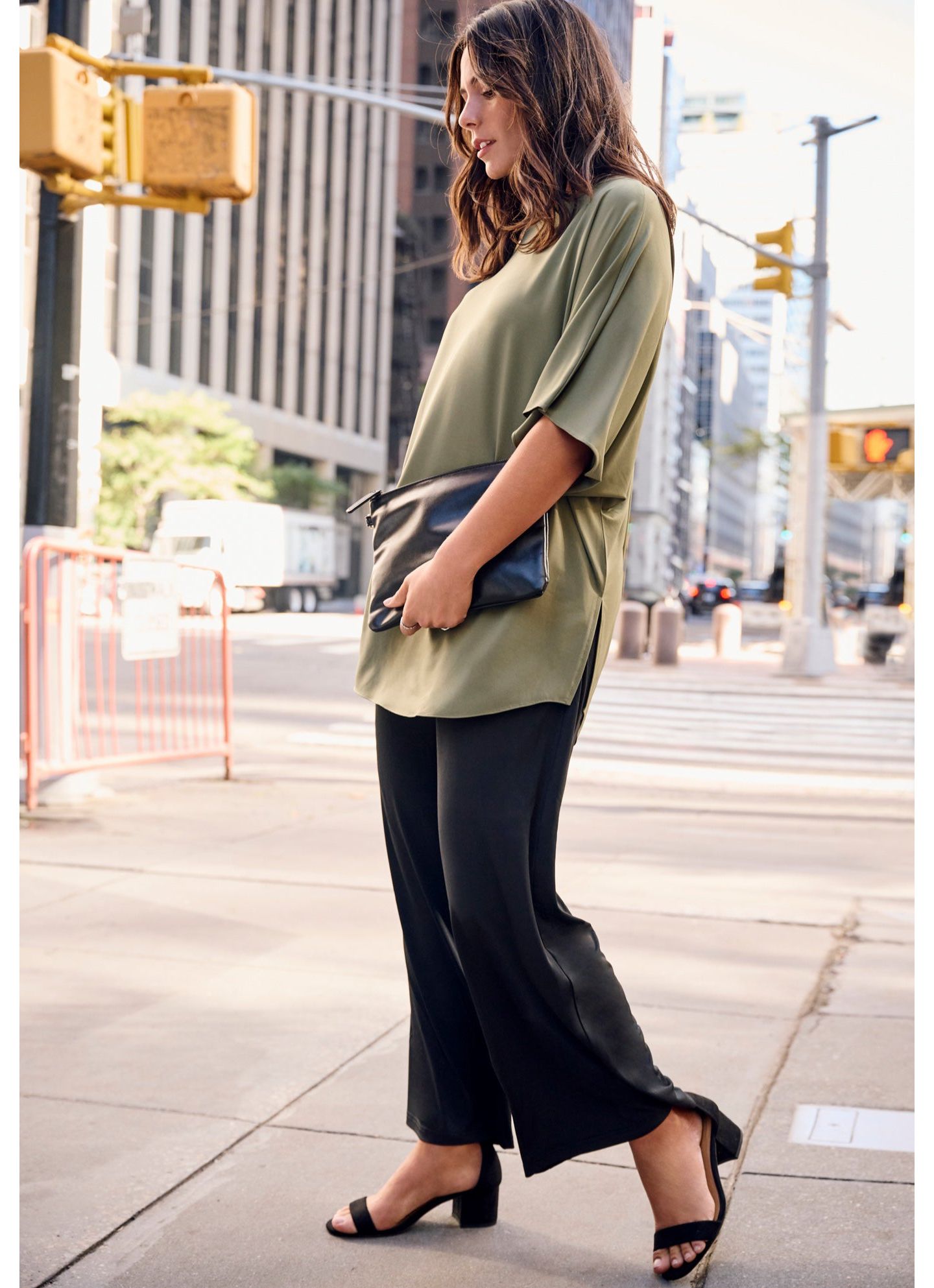 Женский топ Avenue Plus Size Capelette Tunic, цвет: Синий — фото 2