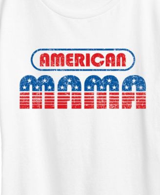 Plus Size Instant Message American Mama Graphic Crewneck T-Shirt