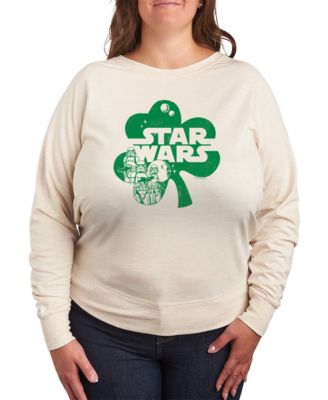 Plus Size Star Wars St. Patrick's Day Clover French Terry Graphic Crewneck T-Shirt