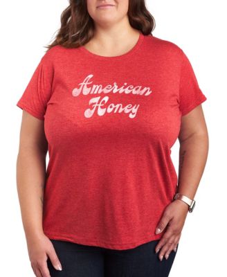 Plus Size Instant Message American Honey Graphic Crewneck T-Shirt