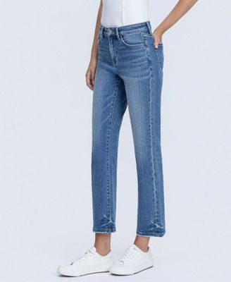 Women's High Rise Crop Straight Jeans