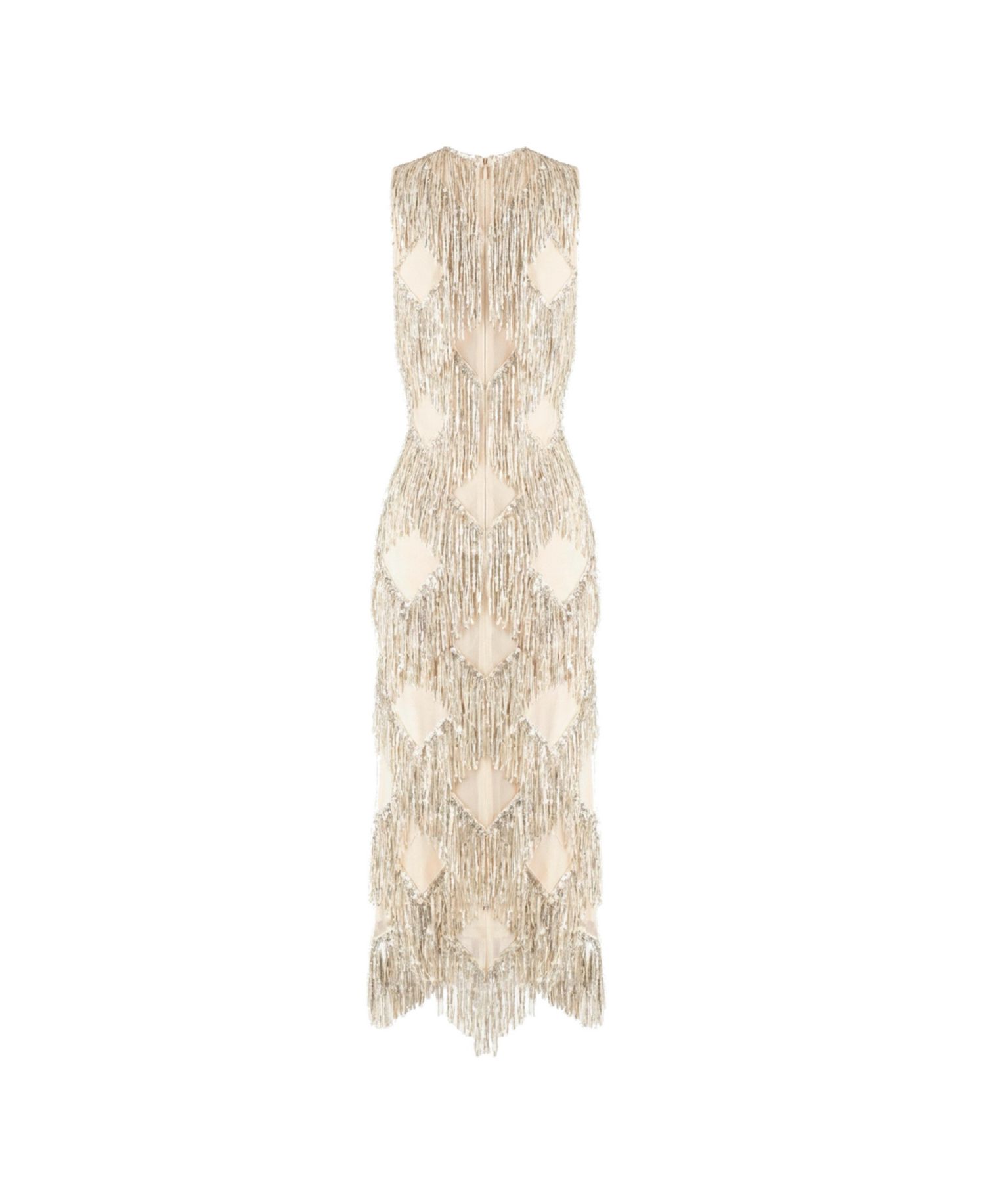 Women's Deco Shimmer Fringe Midi Dress