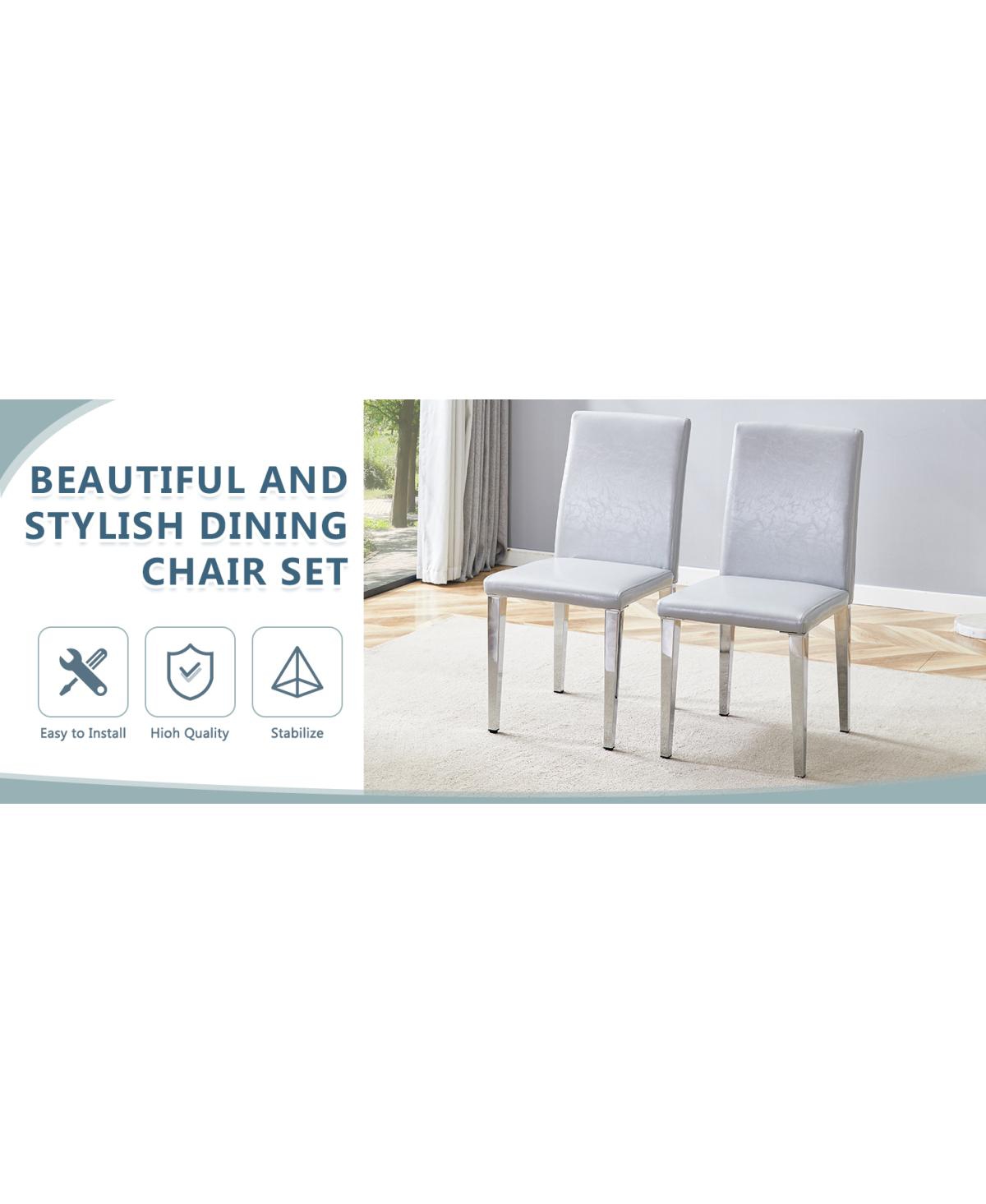 Streamdale Furniture Minimalist Pu Leather Accent Chair with Sturdy Metal Legs