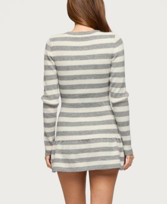 Women's Caisyn Striped Ribbed Knit Mini Dress