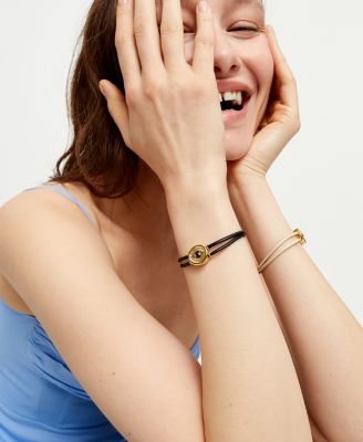 Black Leather Eye Bracelet