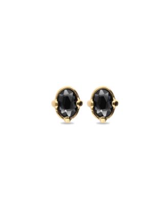 UNOde50 - 18k gold plated metal alloy earrings with grey faceted crystal