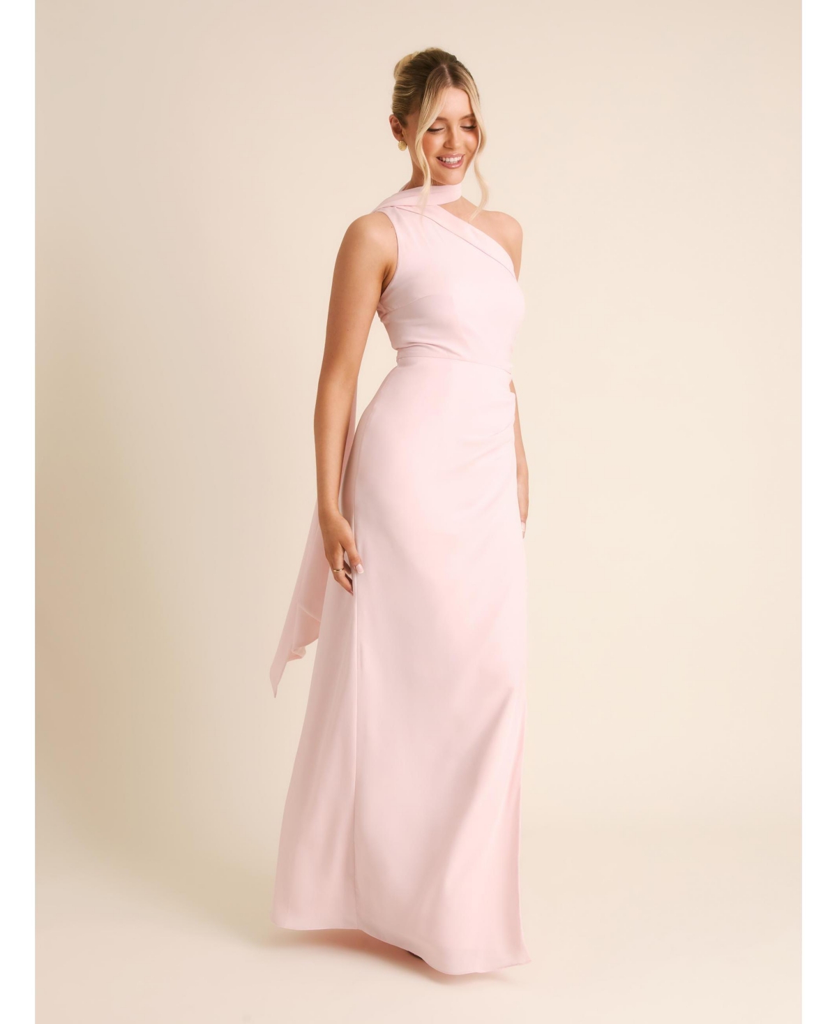 Six Stories Women's One Shoulder Chiffon Bridesmaid Dress