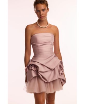 Womens Rosette mini dress in misty rose