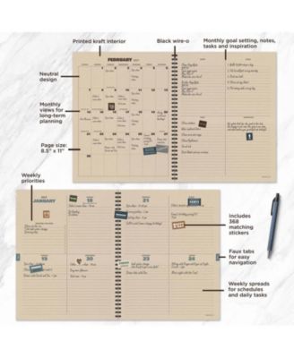 July 2026 - June 2027 Leather Compass Large Weekly Monthly Planner