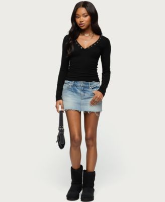 Women's Rossie Stud & Button Top