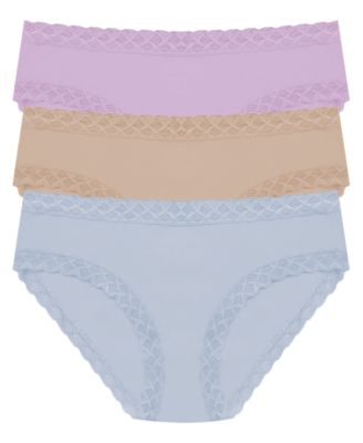 Bliss Lace-Trim Cotton Brief Underwear 3-Pack 156058MP
