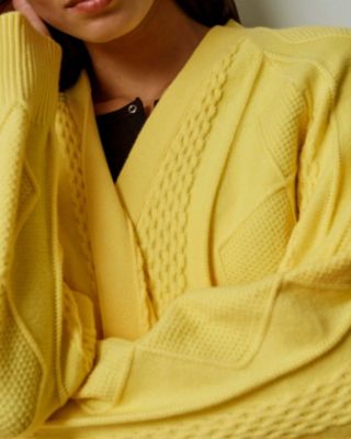 Plus Size Cable Knit Cardigan