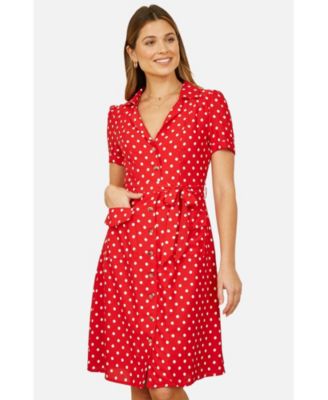 Women's Retro Shirt Polka Dot Dress