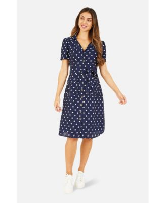 Women's Retro Shirt Polka Dot Dress