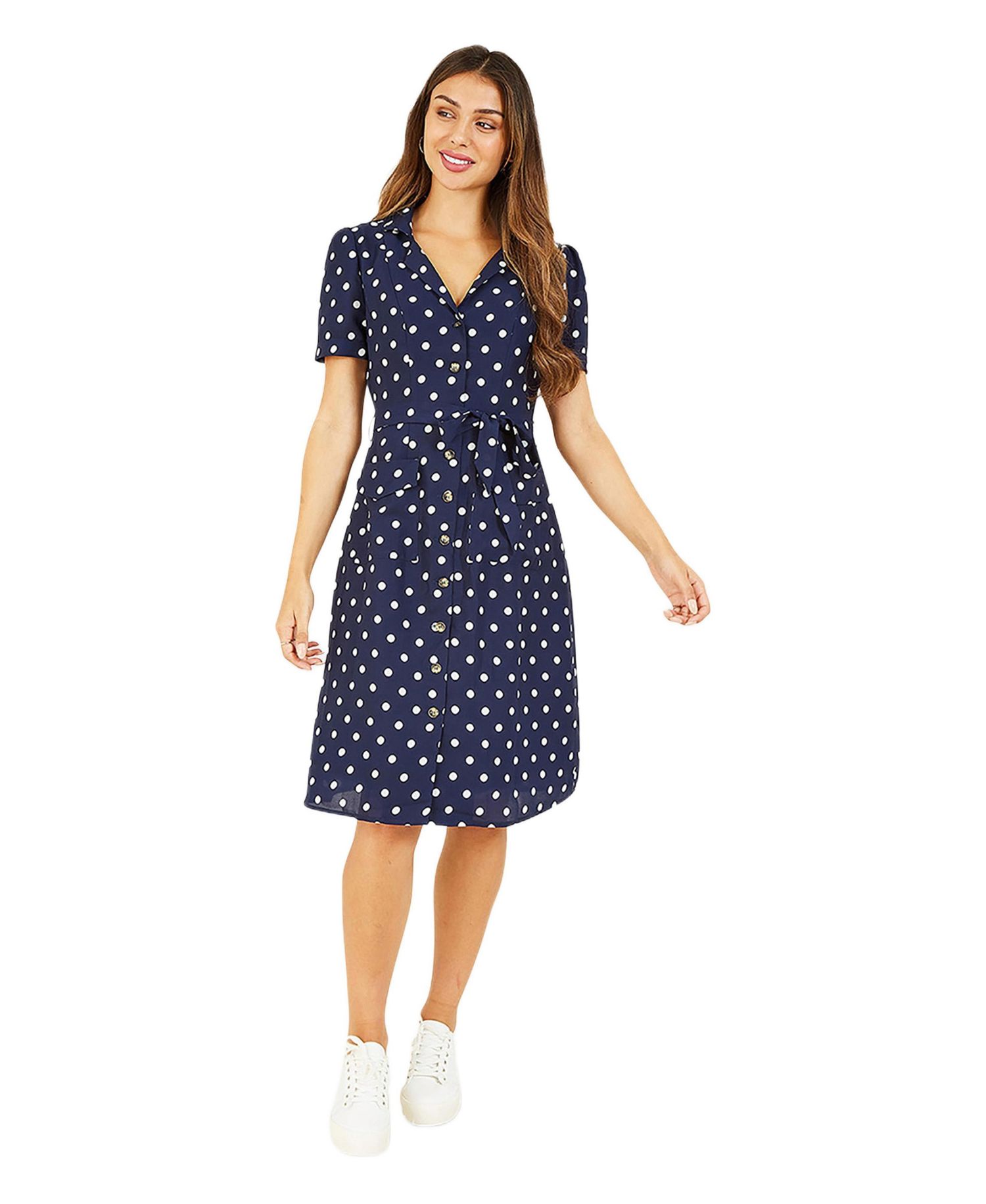 Women's Retro Shirt Polka Dot Dress