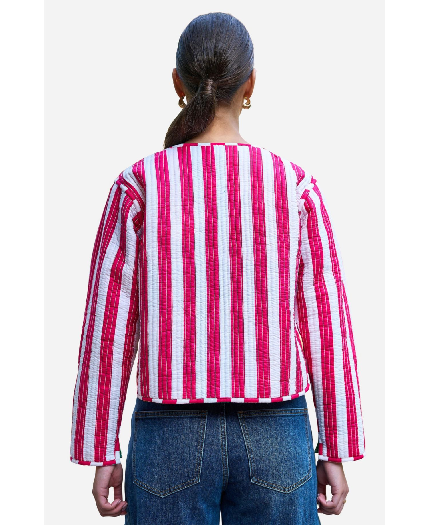 Women's Collar Reversible Cotton Quilted Jacket