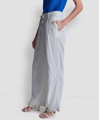 Women's Striped Wide-Leg Pants