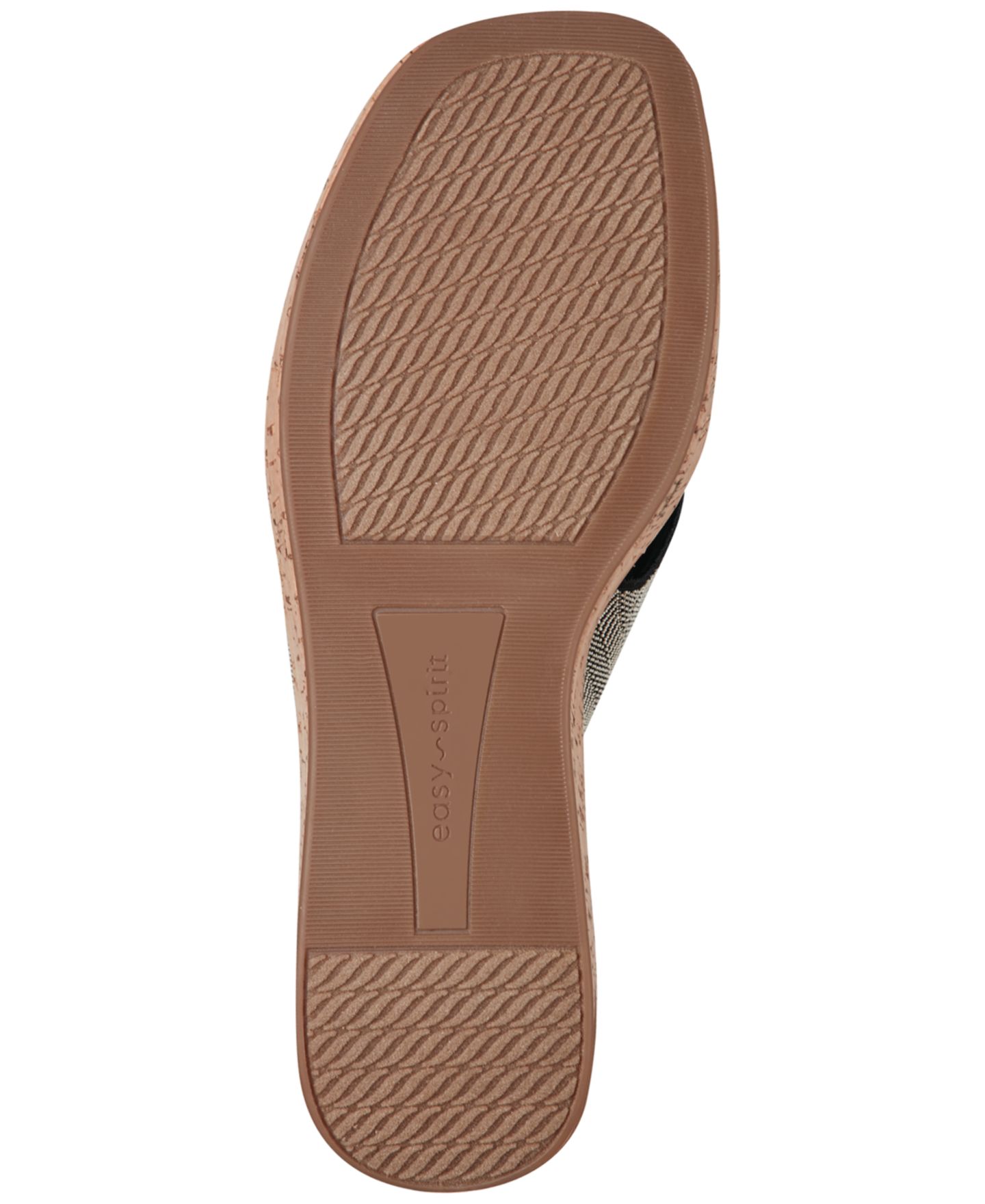 Женские сандалии Easy Spirit Fawn Slip-On Platform Wedge, цвет: Чёрный / Натуральный — фото 5