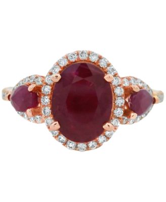 Ruby (2.75 ct. t.w.) & Diamond (0.33 ct. t.w.) Ring in 14k Rose Gold