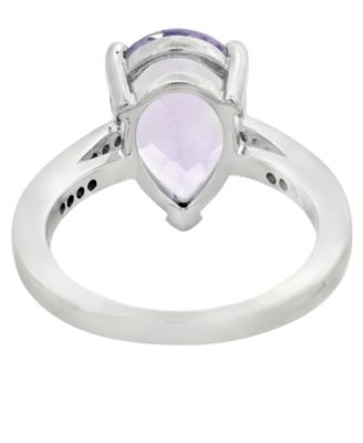 Pink Amethyst (6.50 ct. t.w.) & White Topaz (0.10 ct. t.w.) Ring in Sterling Silver (Also Available in Green Amethyst)