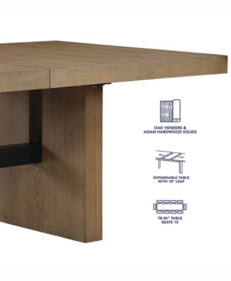 Macai 9-Pc. Wood Dining Set (Rectangular Table + 8 Upholstered Side Chairs)